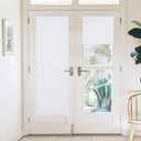 NICETOWN Magnetic Door Curtains for Window, Thermal Insulated Curtains, French Front Door Window Covering, Roman Roll Up Shade for Patio Glass, 27 x 72 inch Long, 1 Panel, Pure White