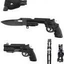 Revolver Folding Knife 44 Mag Assist Open Pocket Knife Tool (Black)