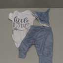 AGAPENG Baby Boy Clothes Newborn Boy Outfits Infant Letter Print Romper Long Pants Hat 3PCS Baby Boy's Clothing (Blue White#2)