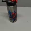 Zak Designs 27oz Marvel 18/8 Single Wall Stainless Steel Water Bottle with Flip-up Straw and Locking Spout Cover, Durable Cup for Sports or Travel (27oz, Spider-Man)