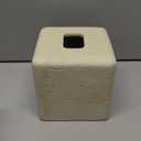 Natural Travertine Textures Tissue Box Cover Square for Home Decor,Resin Heavy Tissue Box Holder for Bathroom Countertop,Tabletop,Bedside Table,Office (Handmade of Resin) (Yellow Stone)