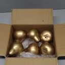6pcs Fake Pears Artificial Fruits Vivid Gold Pear for Home Fruit Shop Supermarket Desk Office Restaurant Decorations Or Props (Gold)