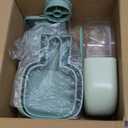 Hanging Automatic Food and Water Dispenser, Gravity Rabbit Feeder Set, Cage Cat and Bunny Food Bowl (Cage Grid Spacing Over 1.2'') (Green)