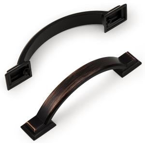 Probrico 10 Pack Oil Rubbed Bronze Cabinet Pulls 3 Inch Hole Center(76mm),Arch Kitchen Cabinet Handles Hardware for Dresser Drawer