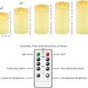 Nimiko Flameless Candles with Remote, Battery Operated Flickering Flameless Candles, LED Candles with Timer 2/4/6/8H, with Realistic LED Candles Set of 9 (D3 x H 3" 4" 5" 6" 7") (Ivory)
