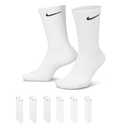 Nike Kids' Everyday Cotton Cushioned Crew Socks (6 Pair), White/Black, Small