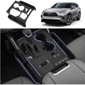 Autorder Silicone Center Console Organizer for 2020-2022 Toyota Highlander Accessories Seat Gap Storage Box Soft Gear Shift Panel Trim Cover