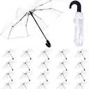 10/20 Pack Clear Wedding Umbrellas Bulk, Portable Auto Open Close Transparent Design, Durable High-Visibility Folding Rain Umbrellas for Photography, Party, Travel, Golf, Outdoor Events