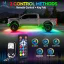MICTUNING N8 RGB+IC Underglow LED Lighting Kit for Truck with Remote & Key Fob Dual Control, Exterior Neon Accent Underbody Strip, Multicolor Mode, Waterproof, Aluminum Casing
