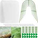 Twinkle Star Upgraded Garden Mesh Netting Kit, 10x30 ft Bird Netting with 6 Sets Garden Hoops(18 Wire Fasteners & 27 Straight Tubes & 35 connectors) for Plants Vegetables Raised Beds