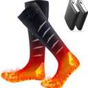 Electric Heated Socks for Men Women 8000mAh Rechargeable Battery Heated Socks 4 Heating Levels for Hunting, Camping, Hiking, Walking, Fishing, Cycling, Outdoor Work