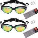 YLYUELANG Swimming Goggles with Earplug Design,No Leaking,Anti-Fog,Anti-UV,Perfect Swim Goggles for Men,Women and Youth