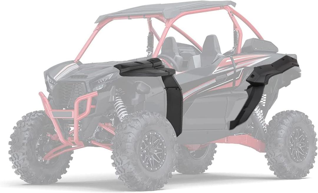 KEMIMOTO UTV Wide Fender Flare Compatible with Kawasaki Teryx KRX 1000 2025-2020 HDPE Heavy-Duty Extended Front Rear Fender Flares XXL Mud Flares Guards 4 Piece Set Accessories Replace 99994-1324