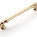 Amerdeco 10 Pack Brushed Brass Cabinet Pulls 5 Inch(128mm) Hole Center Cabinet Hardware Gold Kitchen Cabinet Handles for Bathroom Drawer Pulls Dresser Pulls ZH0014...