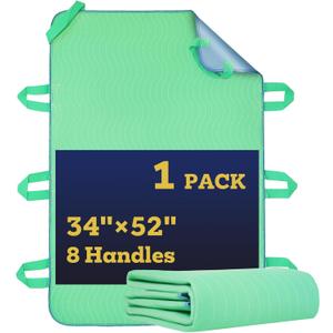 ETERNA Washable Positioning Bed Pad with 8 Reinforced Handles, 34" x 52" Waterproof Reusable Incontinence Underpads for Adults, Kids, Elderly and Pets (1 Pack)