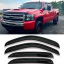 4-pcs Sun Rain Snow Vent Guard Shade Window Visors for 2007-2013 Chevy/GMC Crew Cab Pickup SUV Wind Deflectors, 94515 Truck Window Visor Rain Guards