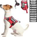Service Dog Harness and Leash Set, Training Dog Vest with 10 Dog Patches, Emotional Support Therapy Dog Vest Harness for Small Medium Large and Extra Large Dogs (Red, S)