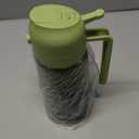 Oil Sprayer for Cooking, 2 in 1 Olive Oil Dispenser Bottle for Kitchen, 16oz/470ml Premium Glass, Food-grade Oil Mister for Air Fryer, Salad, Frying, BBQ (Green + Dark Green Bottle)