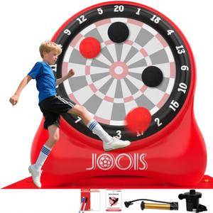 6.5ft Giant Inflatable Soccer Dart Board & 24+ Games - Includes Game Manuals, Kick Darts Perfect for Family Party, Carnival Games