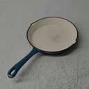 Hamilton Beach Enameled Cast Iron Fry Pan 10-Inch Navy, Cream Enamel Coating, Skillet Pan for Stove Top and Oven