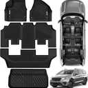OEDRO Floor Mats & Cargo Mat Fit for Chrysler Pacifica 2017-2025 2026(No Hybrid Models), 7 and 8 Passenger Model, 2020-2025 Voyager Custom All-Weather Protection Full Set TPE Floor Liners