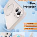 ZHK Liquid Silicone Designed for iPhone 17 Case with Magnet Stand, [Precise Camera Lens Protection][Mil-Grade Drop Shockproof][Soft Anti-Scratch Microfiber Lining] Slim Fit Cover, Beige (iPhone 17 6.3 inch)