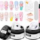 3D Sculpting Gel for Nail Art Chrome Powder No Wipe , Clear Semi-solid Modeling Carving Structure Nail Gel Suitable for Sticking Rhinestones and Painting,White 003, 015