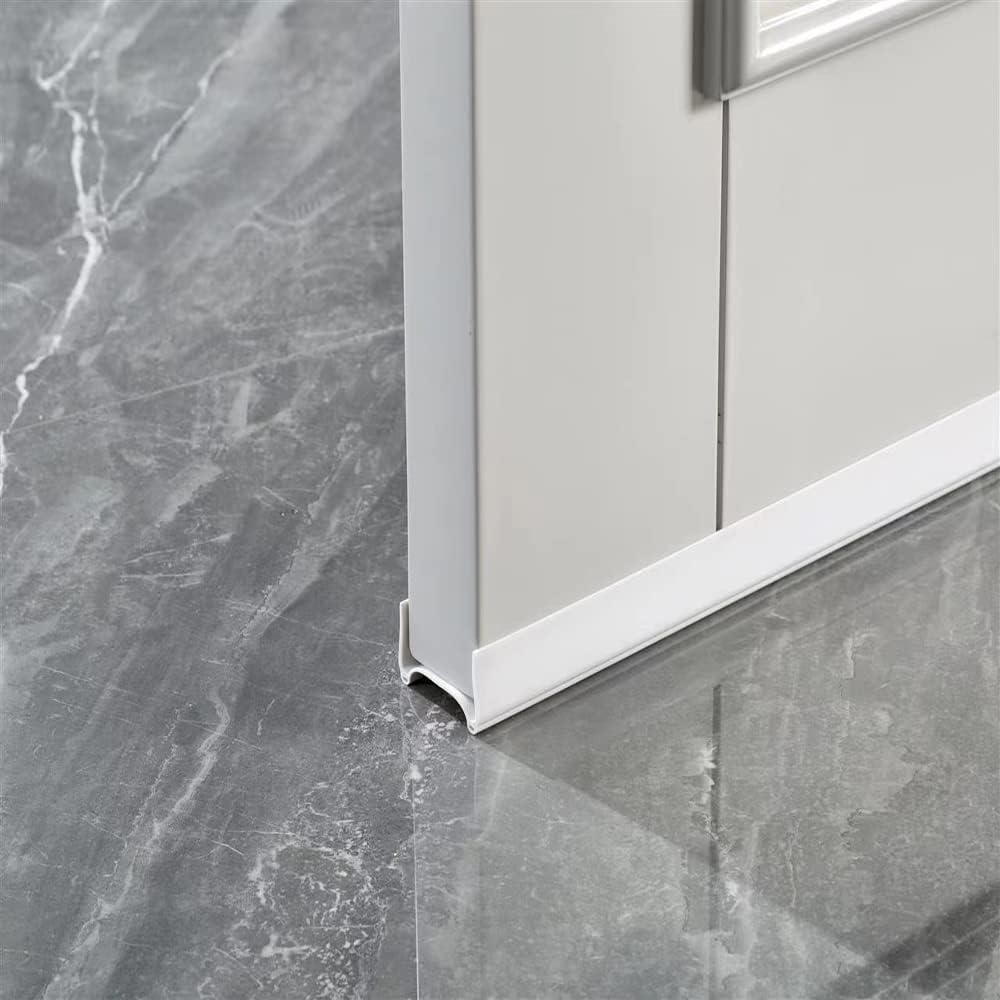 Bottom Seal Weather StrippingWeatherstrip Under Door - Removable and Washable Dust, Insect and Sound Insulation Door Bottom Seal Strip (White)