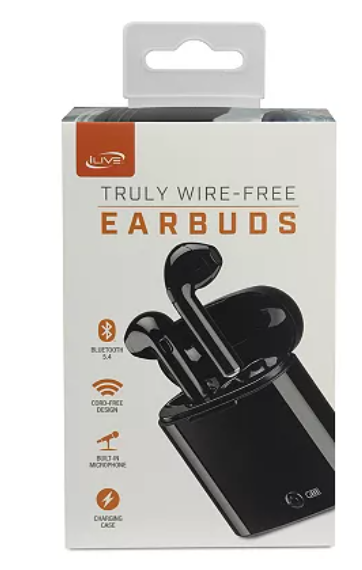 iLive True Wireless Bluetooth Earbuds in Black