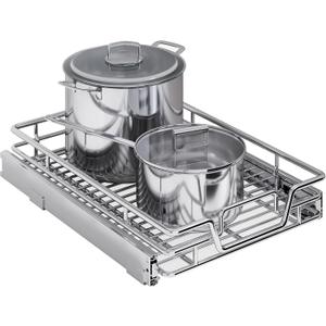 Kitchen Cabinet Pull Out Shelf and Drawer Organizer Slide Out Pantry Storaqe Basket in Multiple Sizes (14" W x18 D,1 Tier)