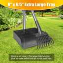 TOOGE Larger Pooper Scooper for Large Dogs, Dog Pooper Scooper for Large Medium Small Dogs Long Handle Stainless Metal Tray and Rake Set Heavy Duty