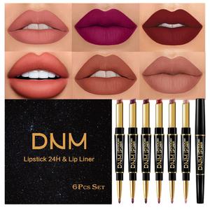 evpct 6Pcs Lip Liner and Lipstick Combo Set, 2-in-1 Waterproof Lipstick and 24H Lip liner Set for Women, Antique Rose Chestnut Nude Dark Brown Matte Lipsticks Pen with Lips Liners Sets Long Lasting 24
