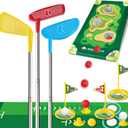 Liberry Toddler Golf Set for 3 4 5 Years Old Boys Girls, Retractable Kids Golf Club Set with Golf Cornhole Board, Putting Mat, Outdoor Indoor Sports Toy Birthday Gift
