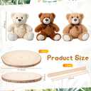 Canlierr 12 Set Bear Centerpieces for Baby Shower Decor Includes Wooden 23-26in Bear Rounds Circles Slices with Stick DIY Craft Birthday Wedding Gender Party Table Decorations, 3 Colors