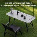 BLACKDOG 4.5U IGT Camping Table, Folding Portable Camp Table, Rock Grey | Adjustable HeightIGT Modular System Compatibility Aluminumwith Carry Bag48.8" L x 22.8" W