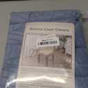 Genina Waterproof Chair Covers for Dining Room, Stretch Jacquard Dining Chair Slipcovers Removable Washable Chair Protector for Kitchen, Hotel, Restaurant (Leaves-Light Blue, 4 PCS)