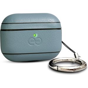 Dreem Vegan Leather AirPods Pro 3 Case Cover, Keychain Carabiner Clip, for Apple AirPods Pro 3 Case, Leather + Protective Hard Plastic Shell, MagSafe OK, with Reveal Motion Effect [Om:Slate]