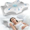 YESINDEED Pain Relief Cooling Pillow – Cervical Neck Support for Sleeping, Contoured Memory Foam Design for Neck and Shoulder Pain, Ergonomic Sleep Solution for Side Sleepers, Snoring, Posture