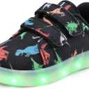 K KomForme Toddler Light Up Shoes Girls Boys Flashing Sneakers with Dual Hook and Loops, 9 Toodler