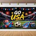 2 x Team USA Soccer Decorations Banner, USA Decorations, American Football Themed Decor, American Soccer Themed Decorative Banner for US Party Decorations, 71 x 43 Inch