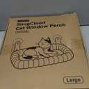 Zakkart SnugCloud Foldable Cat Window Perch - Cordless, Ultra Soft Machine Washable Bed with 4-Sided Bolster, Metal Frame - Window Hammock for Large Cats and Kittens (Cream White, Large) (Large (24.8"x15.7"))