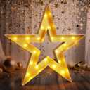 Large Star Light Up Decoration 4ft Light up Star Movie Night Party Decorations Battery Powered for Red Carpet Event Awards Night Ceremony Movie Theme Party Decorations (Golden)