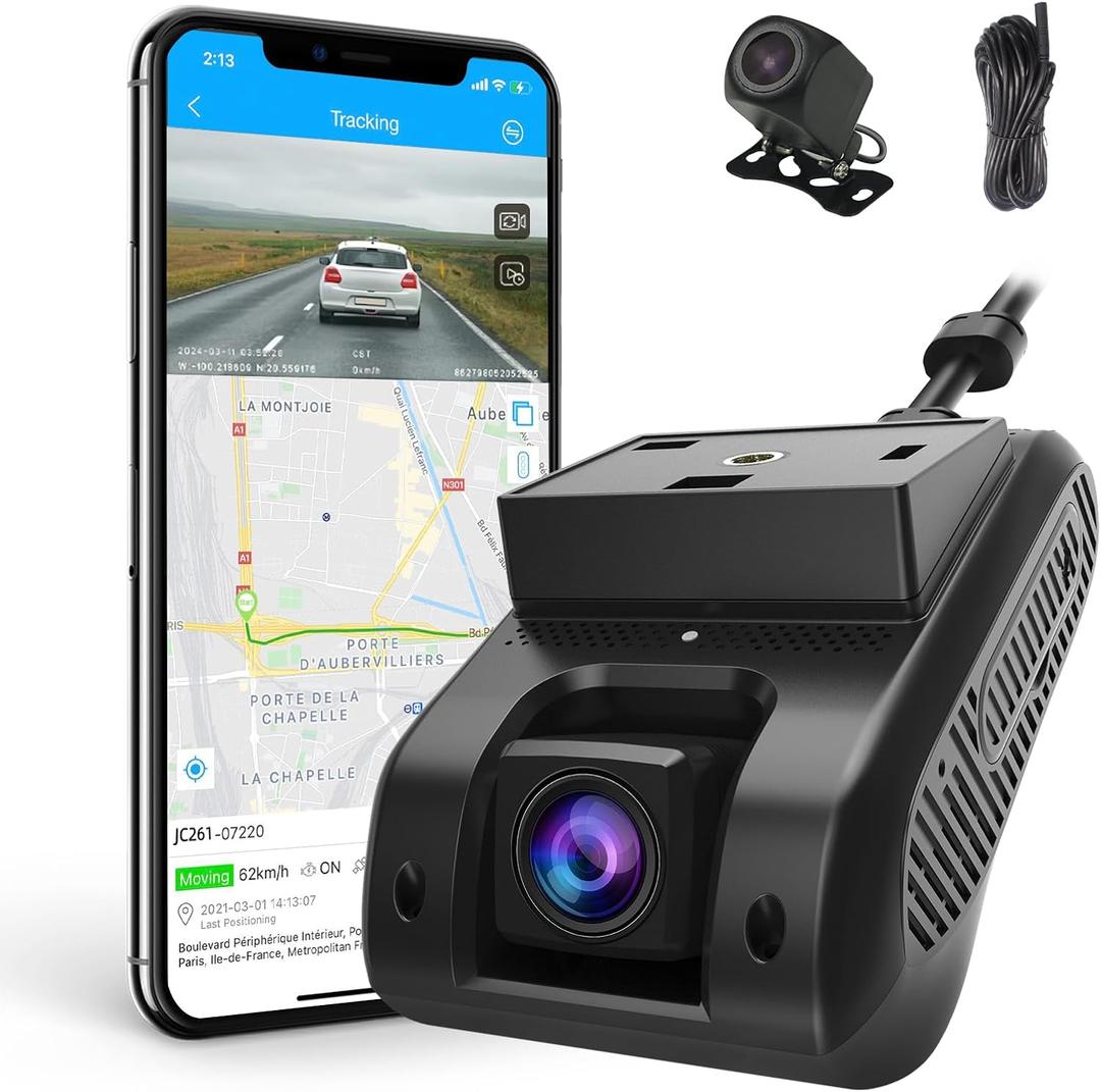 4G Live Video Dash Cam JC261, ADAS Front and Rear Camera, Built-in GPS Tracking Driving with SOS Alert, Fence Alert, 180-Day Playback, 24H Monitor Remotely