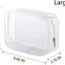 6 Pack Clear Toiletry Carry Pouch with Zipper Portable Plastic Waterproof Cosmetic Bag TSA Approved for Vacation Travel Bathroom and Organizing (White, Large) (EXP 04/20/31)