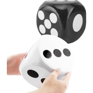 2pcs Large Foam Dice, Big Educational Giant Dice, Eva Foam Jumbo Dices for Game Nights and Learning Sessions, Black/White