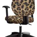 Leopard Print Office Chair Covers, Removable Elastic Computer Desk Chair Cover, Home Office Decor