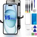 for iPhone 15 Plus Screen Replacement 6.7, Genverdix 3D Touch LCD Display Full Repair kit, Digitizer Assembly with Tools Set, Tempered Glass Screen Protector, Waterproof Frame Adhesive