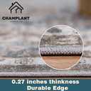 CHAMPLANT Area Rug 5'x7' Blue Khaki Washable Vintage Traditional Floor Cover Thin Retro Kitchen Indoor Distressed Non Slip Carpet Floral Print Mat for Living Room Bedroom Dining Room