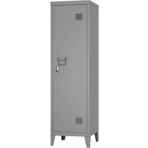 MIOCASA Metal Cabinet Home Office Storage Cabinets with Doors and Shelves Lockable File Cabinet Organizer Coat Lockers for Kids (Grey)