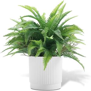 Small Fake Plant Fern Potted Artificial Plants for Shelf Desk Home Bathroom Farmhouse Room Office Kitchen Farmhouse Coffee Table Decor (Green)